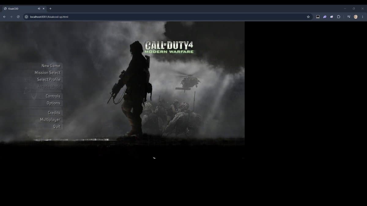 first part of the cod 4 campaign (f.n.g) running in the browser at 144fps https://discord…
