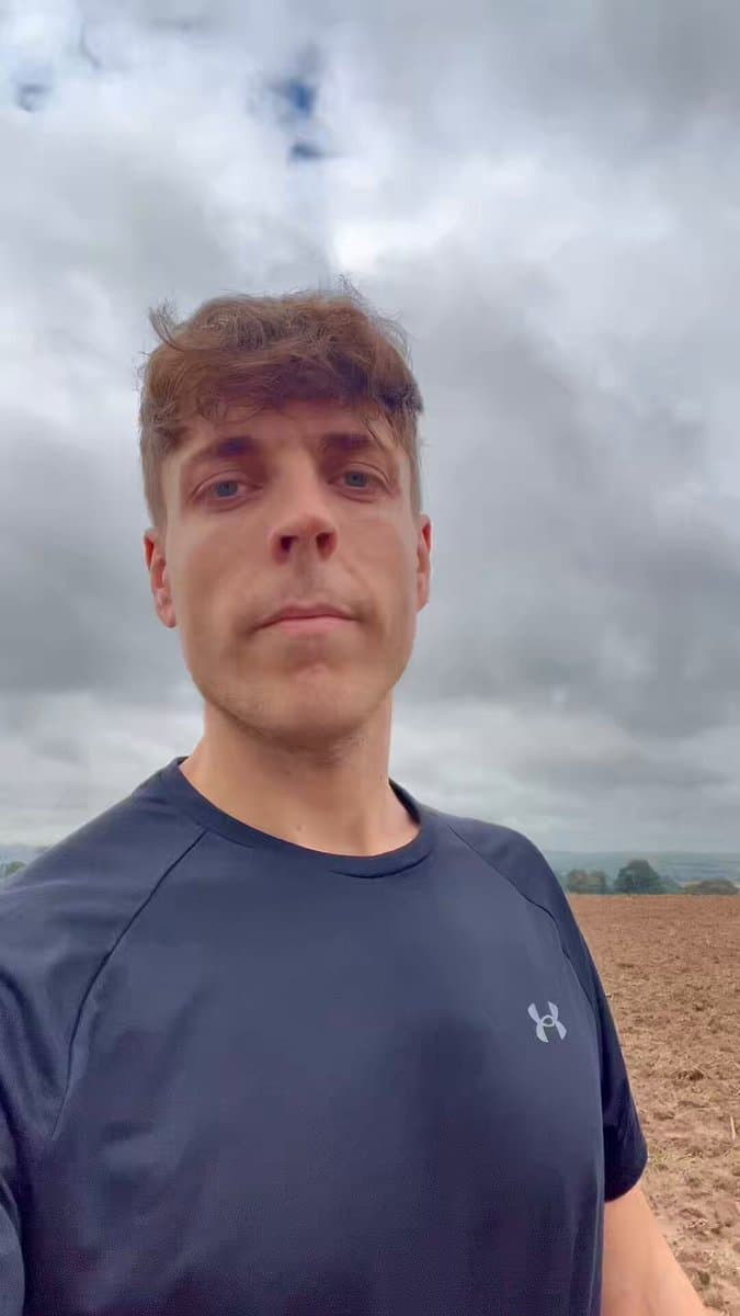 I walk in field